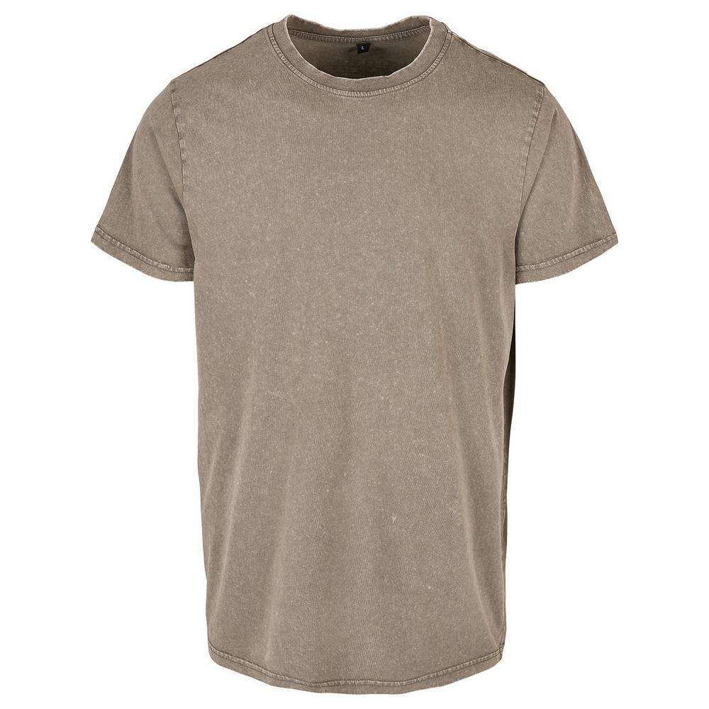 Build Your Brand Unisex Adult Acid Wash Round Neck T-Shirt