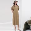 Summer Solid Color Simple Thin Style Dress with Elegant Women's Long Style Dress