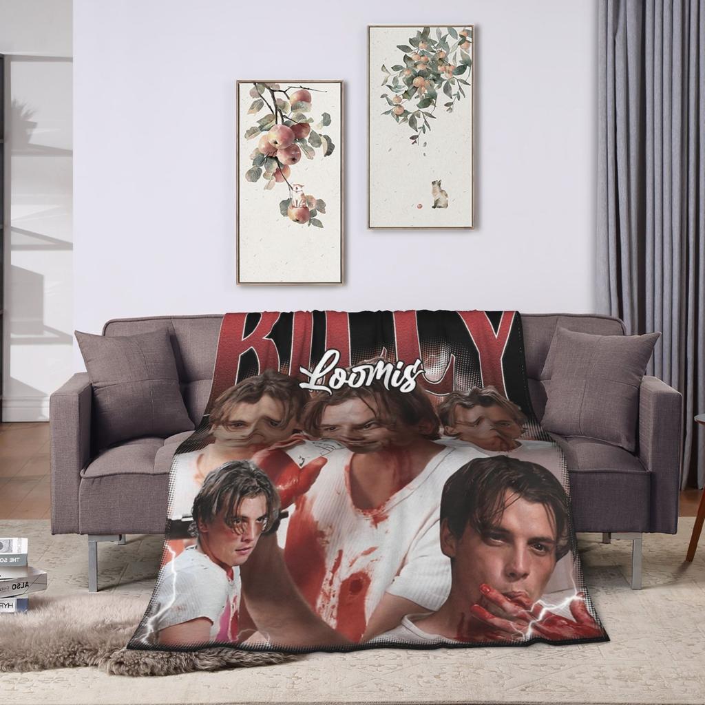 Soft Warm Blanket Picnic Horror Movie Scream Billy Loomis Throw Blanket Flannel Bedspread For Bedroom Funny Sofa Bed Cover