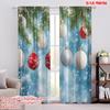 2pcs,2D Plane Printing Light Filtering Curtains Christmas Ornaments Festive Holiday Winter Durable 100% Polyester Fabric