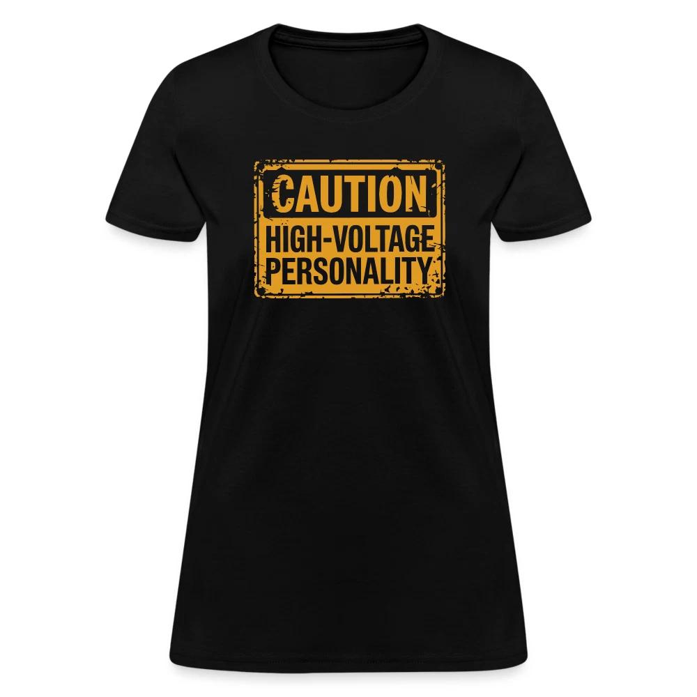 Caution High Voltage Personality Women s Contoured T-Shirt S