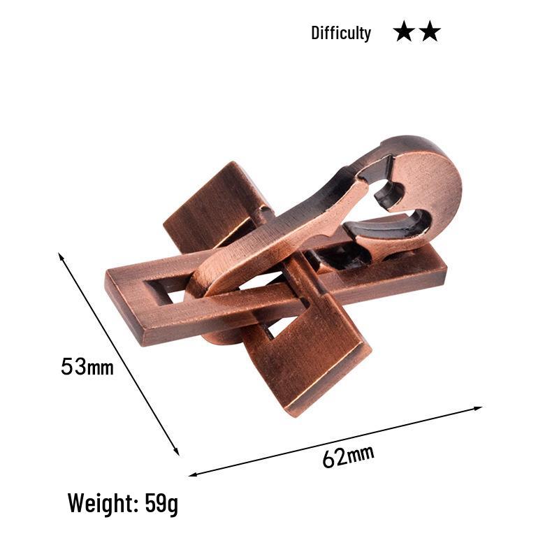 Intelligence Puzzle Zinc Alloy Disentanglement Rings - Unlock Nine Linked Rings Kongming Luban Lock Educational Toy