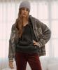 PLAC WOMEN V-Neck Hooded Knit Charcoal