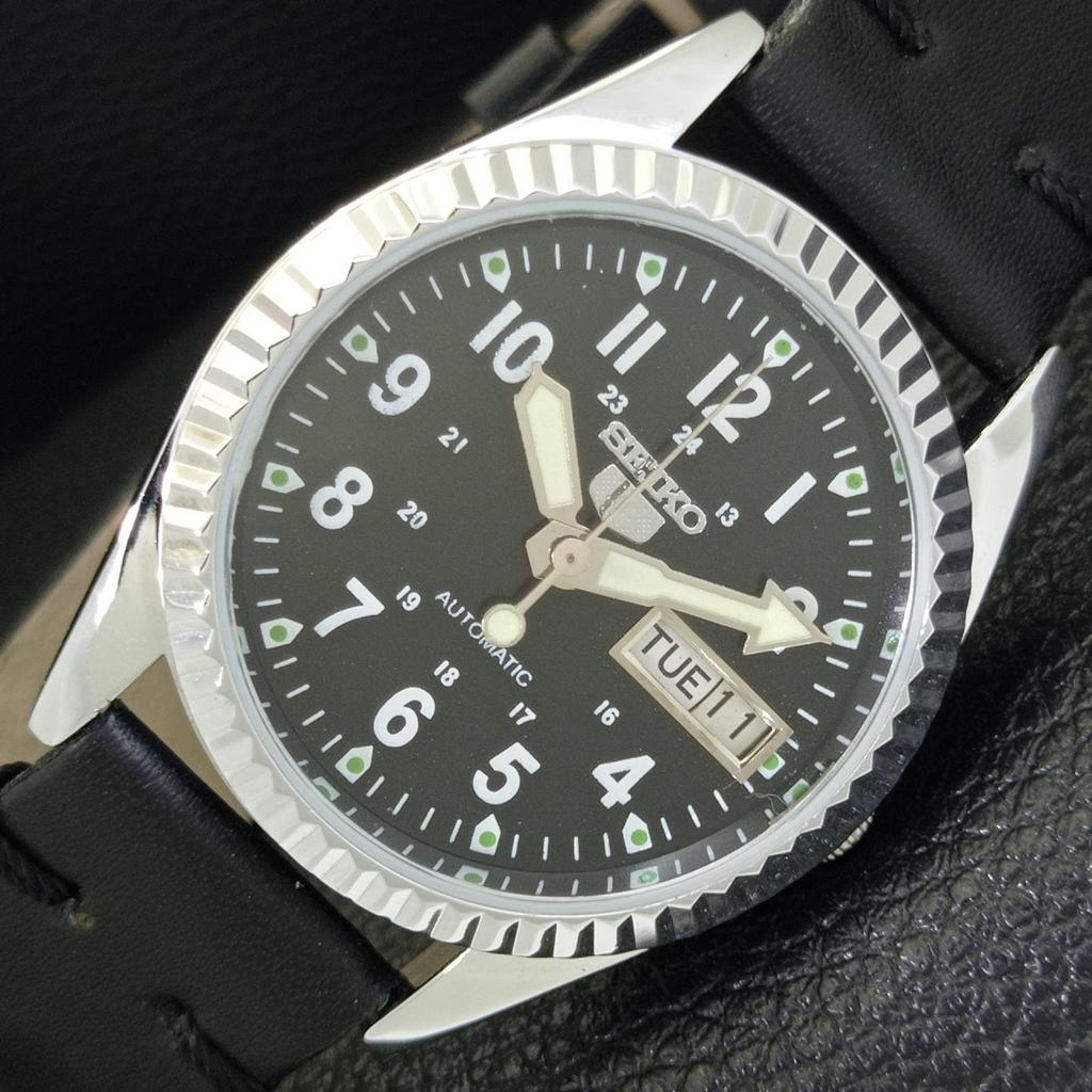 

AUTOMATIC VINTAGE REFURBISHED SEIKO 5 6309A JAPAN MENS BLACK WATCH a441602-1 Sk-a441602