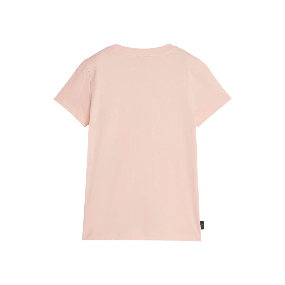 Puma Team Tee Letter Embroidery Round Neck Short Sleeve T-Shirt Women Tops Peach-Pink 624706-63