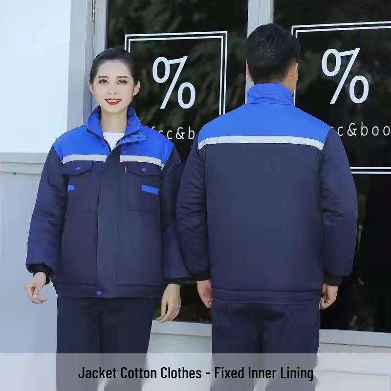 

Men s Thickened Cotton Work Jacket with Reflective Strips for Winter 175/XL130–145 lbs