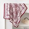 Luxuriöser 70cm Quadratischer Seidenähnlicher Schal Damen Satin Blumenmuster Kleiner Halsschal Mode Kopftuch Kopftuch Bandana Schal Hijab