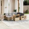 Vidaxl 8-Cz. Garden Furniture Set With Cushions, Beige, Poly Rattan