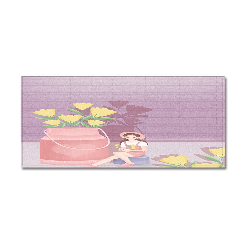 Small Fresh Texture Door Mat Toilet Absorbent Floor Mat Bedroom Living Room Carpet Bathroom Strip