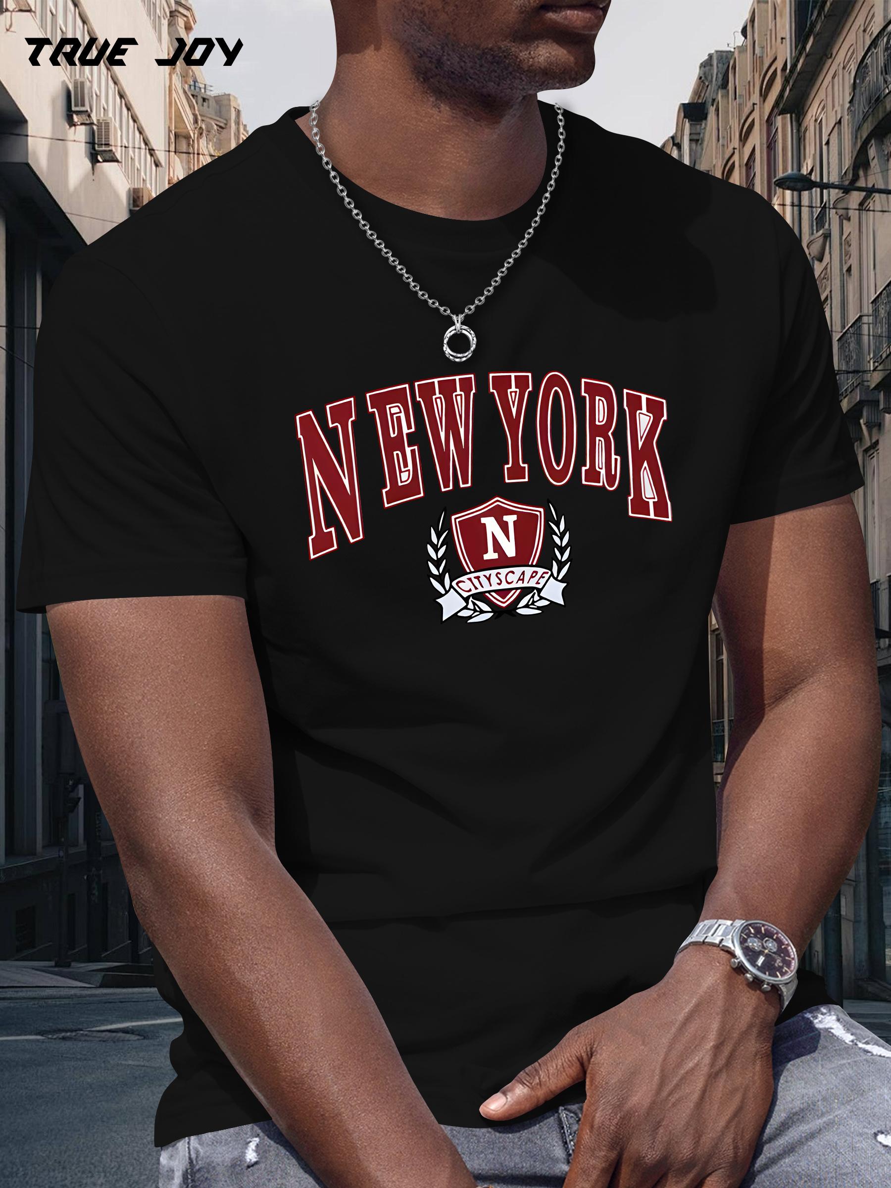 Black T-shirt with Red NEW YORK Graphic - Breathable Quick-Dry Shirt XXL
