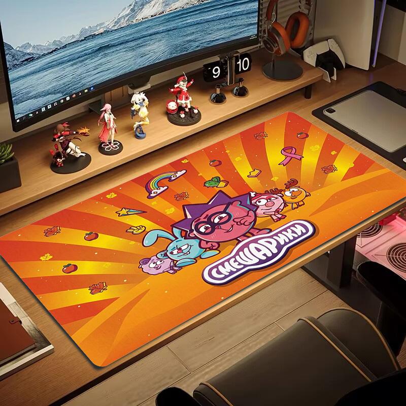 Kikouriki Kikoriki Cartoon Color Mouse Pad Large Gaming Table Cushion Non-slip Laptop Tablet Big Mousepad XXL Mat Mini PC Playmat With Lock Edge