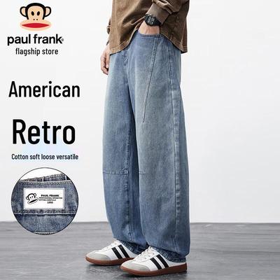 Erkek Amerikan Retro Geniş Paça Kot Pantolon