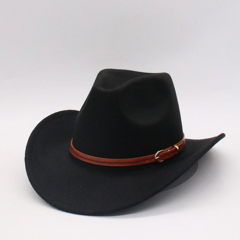 Cross-Border Hot Sale Western Cowboy Hat Men'S Felt Ethnic Style Retro Knight Top Hat Women'S Felt Manufacturer Wholesale Jazz