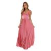 Spring and Summer, Europe and The United States New Solid Color Pleated Suspender Mid-waist Fashion Temperament Pendulum Dress 116