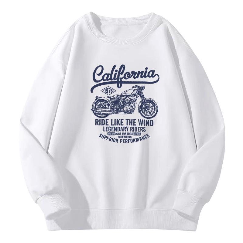 Men's Heavyweight American Style Round Neck Long Sleeve Loose Hoodie for Spring and Autumn