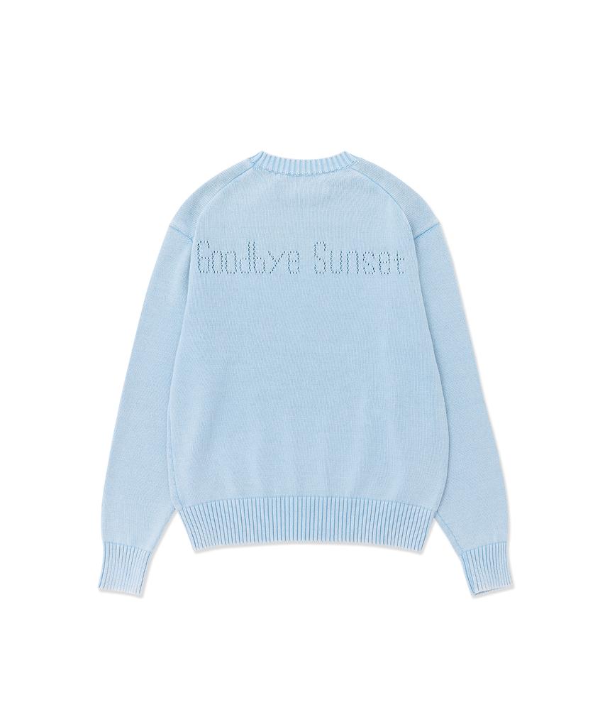 HELLO SUNRISE Hs Classic Typo Knit_Vtg Blue