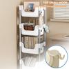 Easy to Assemble Floor Standing Storage Unit Sturdy Layer Storage Shelf with Drawers Movable Storage Stand Holder