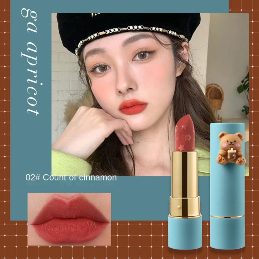 Niedlicher Bären-Lippenstift Airy Bear Lippenstift Matt Matt Täglich No-Makeup Lipgloss