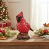 14/17cm Tall Cardinal Lamp Christmas Art Decor Light Red Bird Night Light for Home Decor Resin Red Bird Table Lamp