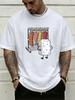Funny Cartoon Rice Hanging Sushi Lovely Front Graphic Print Unisexs Crew Neck Short Sleeve Tee Casual Daily Soft Basic Wear Tee Top