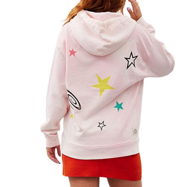 Coach Star Print Hooded Long Sleeve Sweatshirt Unisex Sweatshirt Light-Pink CN988-M05