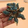 Vintage Orchid Water Diamond Brooch With Electroplated Alloy For Women And Men Fashion Accessory