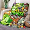 Vibrant Plants vs. Zombies Plush Blanket - Colorful Cartoon Print Fleece Throw, Soft and Cozy for Kids, Perfect for Gaming Rooms