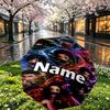 Custom Name Personalized Demon Slayer Print Umbrella, Auto Open Close, 8‑Rib Sturdy Frame, Commute Camping Hiking Use, Birthday Gift