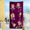 Masha Bear Beach Towel Quick-Dry Soft Microfiber Comfortable Lightweight