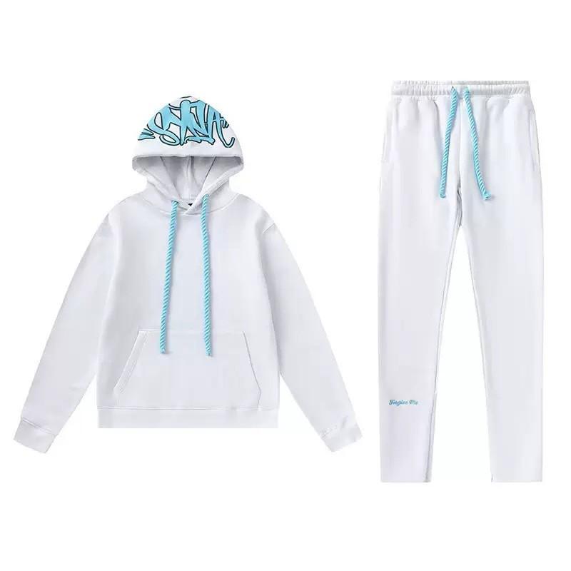 Unisex Oversized Hooded Sweatshirt Jogger Set With 3D Puff Print Cotton Fleece Warm Streetwear Outfit
