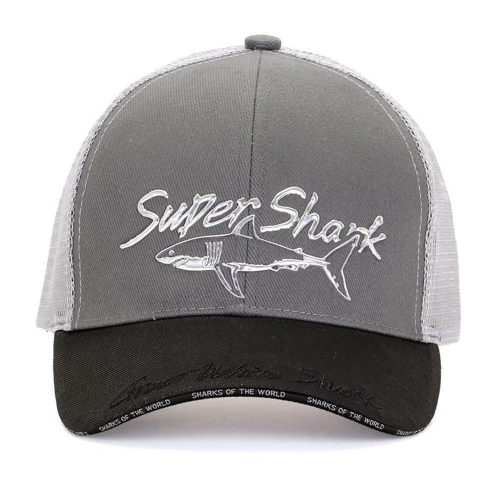 [COLORATA] Colorata Great White Shark Mesh Cap (Gray & Black/One Size Fits All) Shark Hat Cap Baseball Cap Men's Women's/Gift Present Christmas