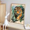 New Arrival 5D DIY Full Circle Diamond Painting "Tiger" Embroidery Cross Stitch Home Decor Gift
