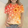 Tricou Casual cu Mânecă Scurtă și Imprimeu Floral pentru Copii, Croială Largă, Gât Rotund, Ușor și Respirabil, Tricou de Vară pentru Băieți și Fete