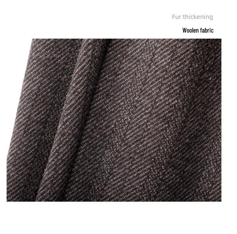 Women's Khaki Wool Flare Pants, High Waist Slim Fit, Spring/Autumn 2024