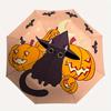 1pc Moon Bat Pumpkin Cat Automatic 3-Fold Umbrella Design, Cute Cartoon Pattern, Portable Outdoor Umbrella, Perfect, Holiday Gift for Disney Fans