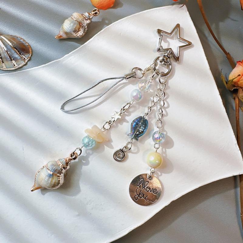 

Продвинутый стиль Y2K Ракушка Конха Рыба Бусины Брелок Подвеска для Сумки Бусины Кольцо для Ключей Ювелирные Аксессуары Подарки для Девочек