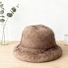 Fashion Autumn and Winter Thickened for Warmth Plush Fisherman Hat Women Windproof Ear Protection Big Eave Dome Bucket Hat