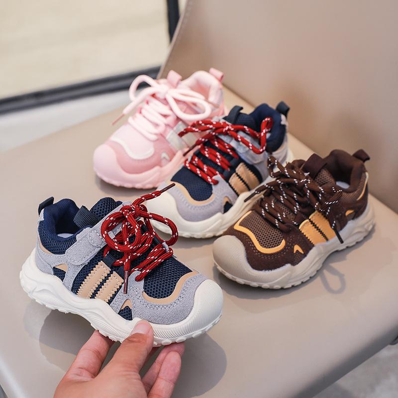 Spring Mesh Breathable Chunky Sneakers Soft Sole Running Shoes For Boys Girls Kids Toddler Sports Footwear Age 1-6 Years