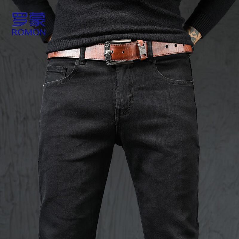 ROMON Men's Slim-fit Business Casual Jeans
