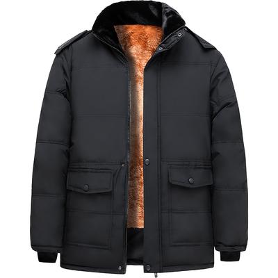Winter Clothing with Plush and Thickened Cotton Jacket for Middle-aged and Elderly Men, Men's Outerwear, Cotton Jacket