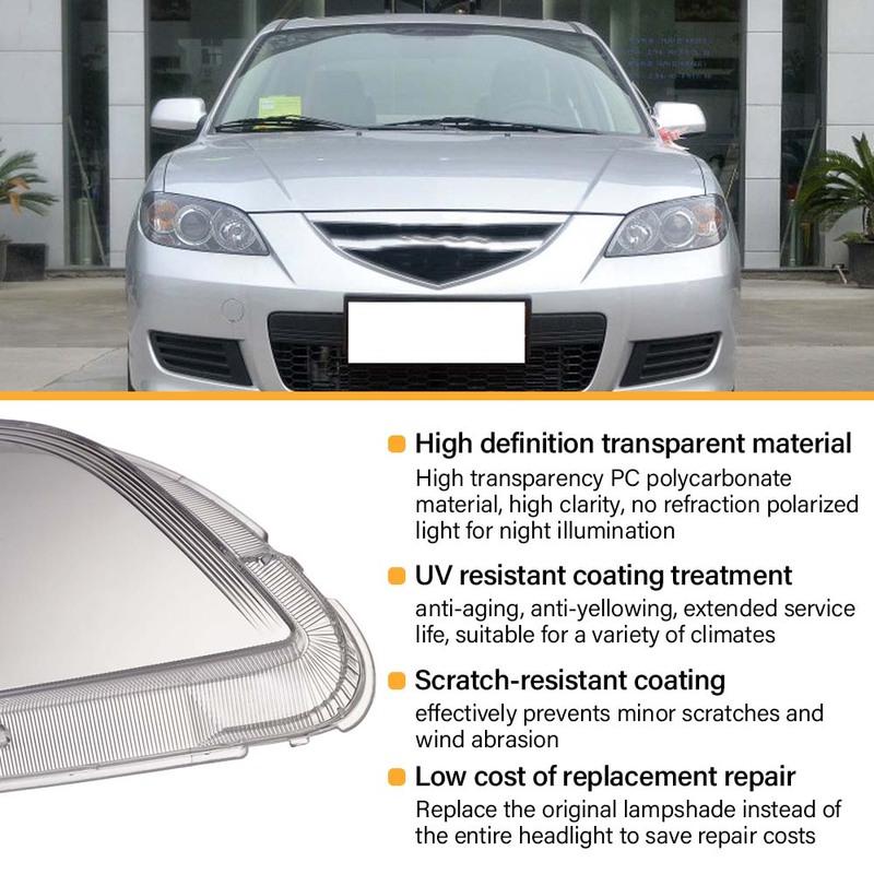 Suitable for The 04-09 Mazda 3 Headlight Cover, Classic Front Combination Light, Three Box Dedicated Headlight Cover