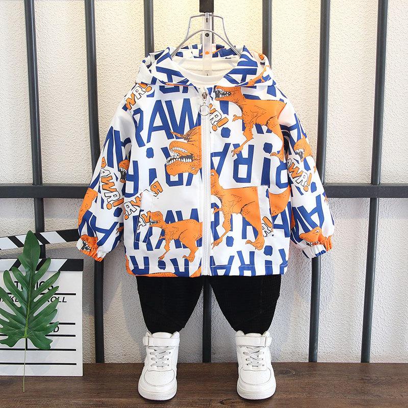 Children's Casual Coat Spring and Autumn Boy's Jacket Hooded Casual Trench Coat
