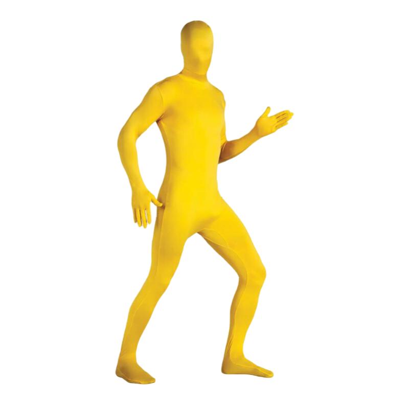 

Color Ninja Solid Stealth Cosplay Jumpsuit Tight Halloween Party Perform Stage Fit Height 150cm/59.06 жёлтый