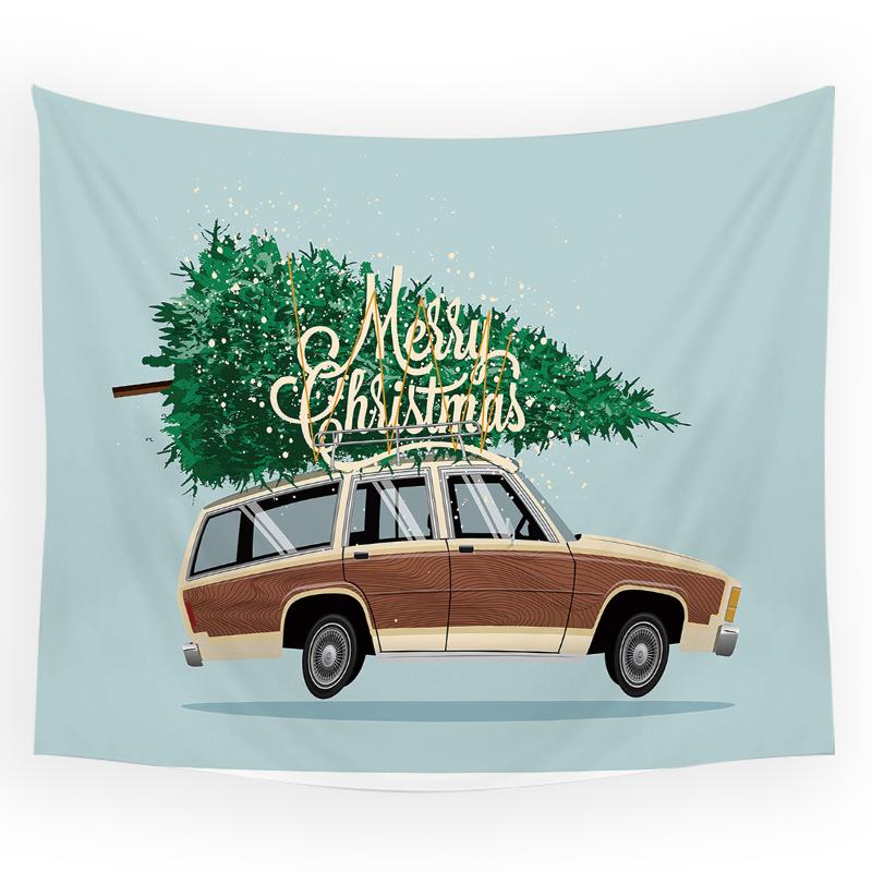 Frohe Weihnachten Schneemann Weihnachtsbaum Druckmuster Wandteppich Zuhause Wohnzimmer Schlafzimmer Wanddekoration Wandteppich