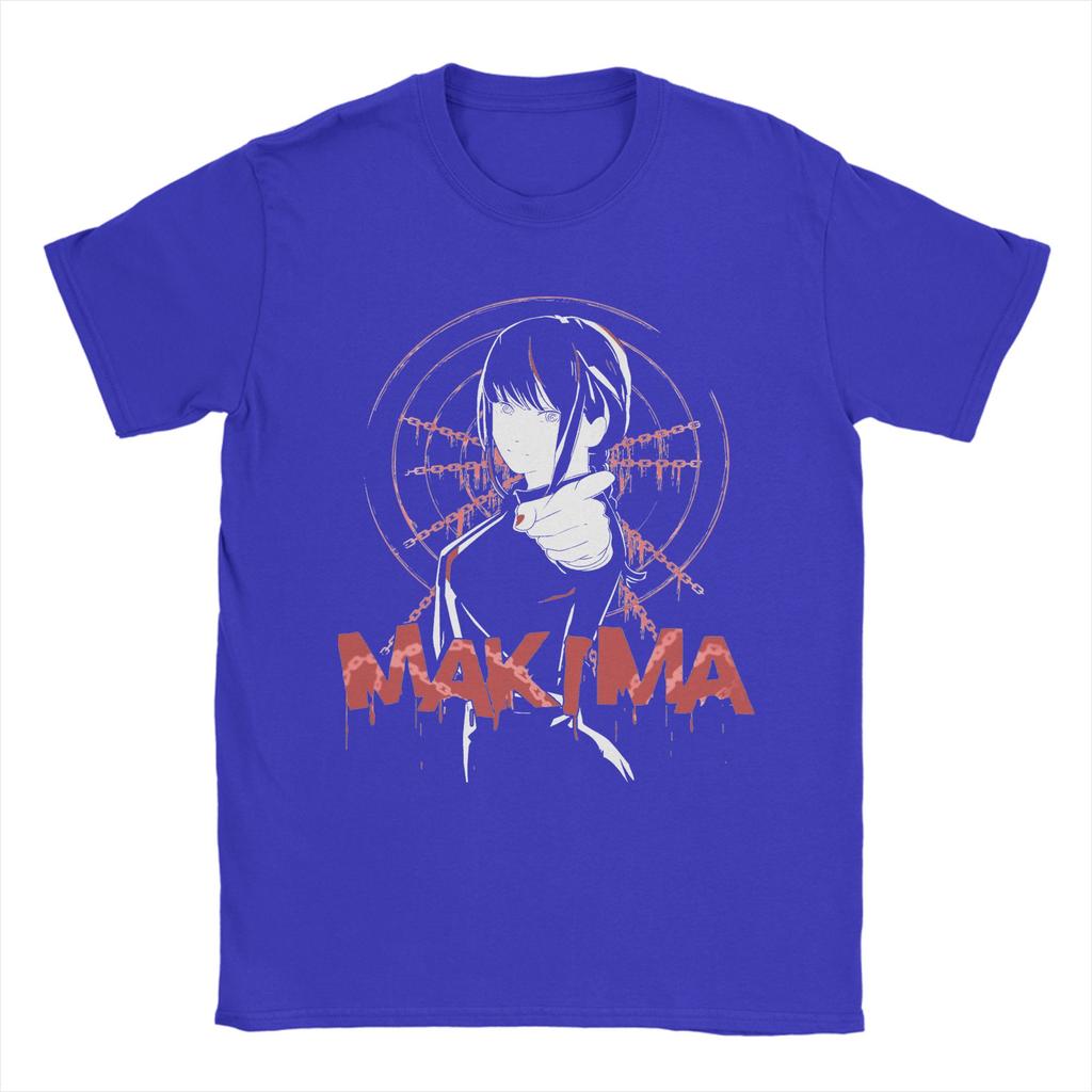 Novelty Makima No Akuma Manga Anime T-Shirt Men 100%Cotton Short Sleeve Chainsaw Man O-neck Summer Tops