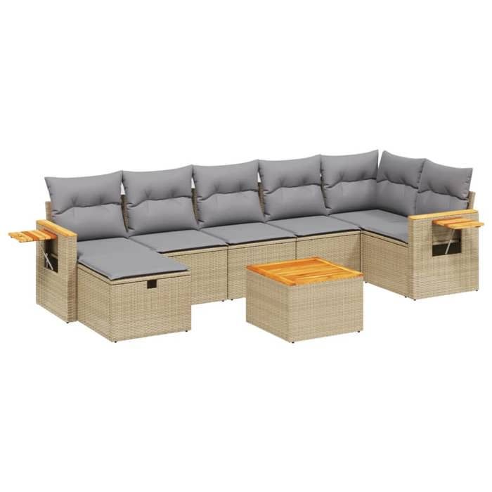 VidaXL Garden Lounge Set with Cushions 8 Pcs, Patio Sofas, Patio Furniture Set, Outdoor Furniture, Mix 3265539