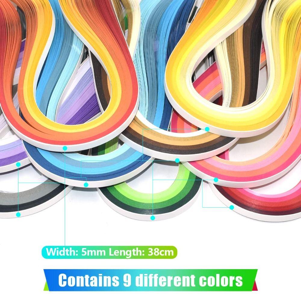 900Pcs Multi-Color Paper Quilling Set 9 Colors Strips per Pack Paper  Gift Bags