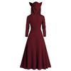 Womens Cat Ears Hooded Plus Size Vintage Cloak High Low Sweater Blouse Tops