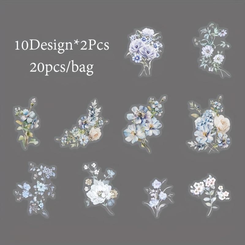 Mr.Paper,20PCS, Plant Themed Stickers, DIY Decorative Scrapbook Notebook Photo Frame Diary Stationery Flower Leaf Stickers Gifts