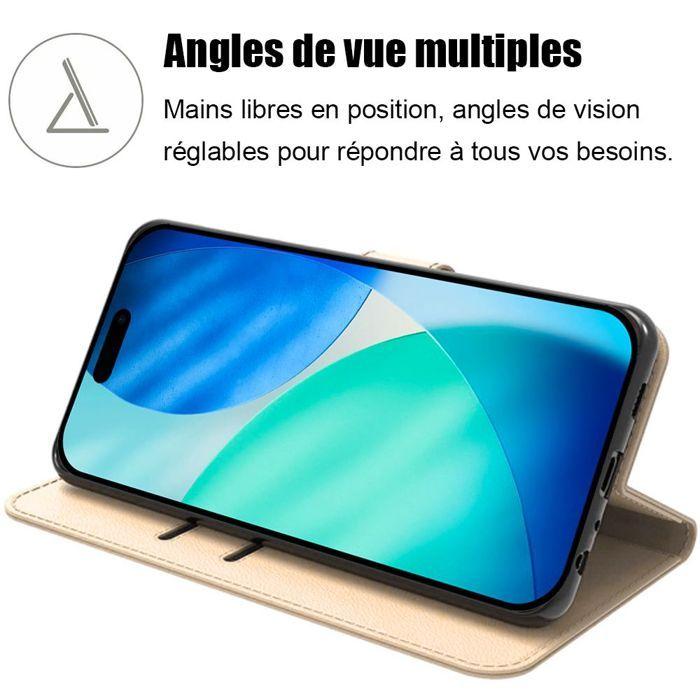 Coque pour iPhone 17 - BOOLING - Protection Intégrale Cuir Synthétique - Doré - 2 Verres Trempés